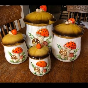 Antique Mushroom Canister Set